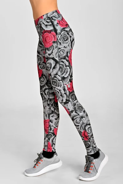 Insulated running leggings Dynamic Ornamo Roses