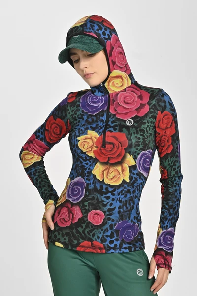 Termoaktywna bluza z kapturem Selva Roses Cobalt