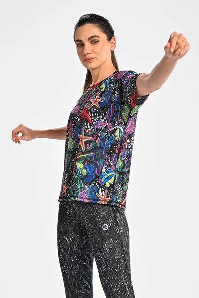 Loose sports T-shirt Mosaic Sea