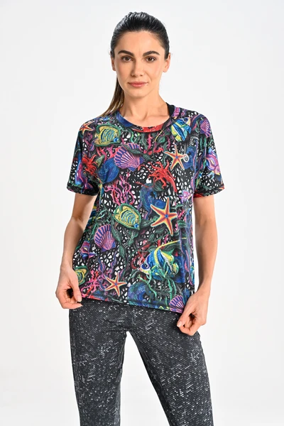 Loose sports T-shirt Mosaic Sea