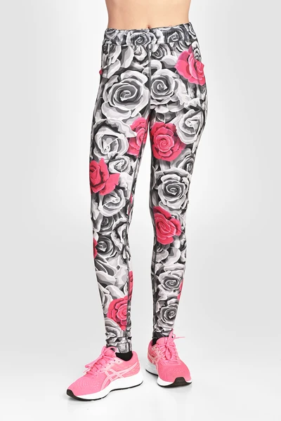 Legginsy Dual Space z kieszeniami po bokach Ornamo Roses