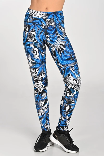 Leggings regular with waistband Pro Mosaic Fern Blue