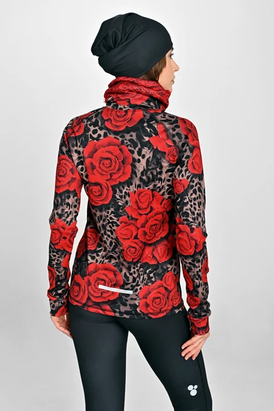 Insulated blouse with stand-up collar Zip Selva Roses